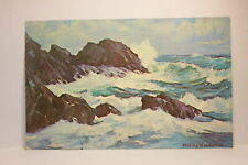 Postcard Pounding Surf Off Rockport Cape Ann MA R26 picture