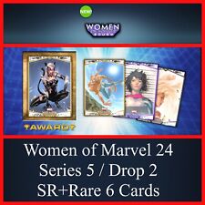 WOMEN OF MARVEL ‘24 SERIES 5/DROP 2 SR+RARE 6 CARD SET-TOPPS MARVEL COLLECT picture