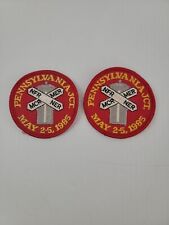 VINTAGE 1985 PENNSYLVANIA RAILROAD JUNCTION EMBROIDERED PATCHES NEW UNUSED picture