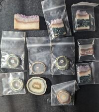 Uruguay Amethyst Polished Stalactite Bullseye Slices And Cabochons New Old Stock picture