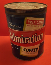 Vintage Duncans Admiration Two Pound Advertising Coffee Tin Can Houston Tx picture