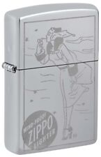 Zippo Vintage Windy, Engraved Lighter, High Polish Chrome NEW IN BOX picture