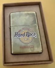 1998 Brass Zippo Lighter - Hard Rock Cafe - Atlantic City picture