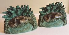 VINTAGE PAIR OF RESIN CROCODILE BOOKENDS picture
