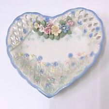 Vintage Heart Dish Pastel Floral Cottagecore Fairycore Kitchsy picture