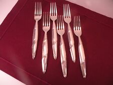 Set Of 6 Pottery Barn Salad Forks PBN37 Stainless Glossy Spiral Handle 7 1/8