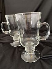 Vintage Pedestal Irish Coffee Mugs glasses set of 2 picture