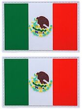 Mexican Flag Mexico PVC Rubber Patch | 2PC  Hook Backing  3