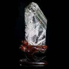 Indian Himalayan Clear Quartz Phantom Carved Dragon High Energy & Reiki Crystal picture