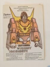 Vintage 1986 Ziploc Mail-in Giant Iron-on Transformers 5