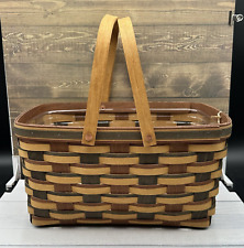 Longaberger 2010 Signature Weave Medium Market Basket and Protector with Tags picture