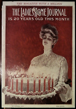 NOVEMBER 1903 LADIES HOME JOURNAL MAG. COVER HARRISON FISHER BIRTHDAY CAKE ART picture