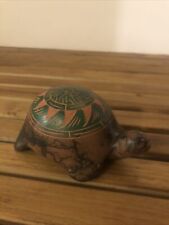 Native American Navajo Horse Hair Pottery Turtle - Signed By Natasha Mariano picture