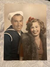 WW2 Era Photo U.S. Navy Sailor With Wife 1942- 7.5x10 Inch picture