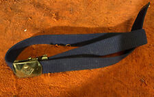 Vintage 1960s Cub Scouts Blue Canvas Belt Solid Brass Buckle. picture