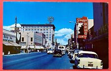 ROUTE 66 ~ALBUQUERQUE, NEW MEXICO ~ CENTRAL AVE looking EAST ~ postcard~ 1950s picture