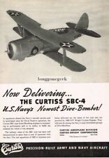 1939 Curtiss US Navy SBC-4 Dive Bomber Bi-Plane Vintage Ad  picture