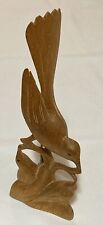 Vintage Hand Carved Wood Bird Feeding Young Figurine picture