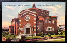 Vintage Postcard 1930-1945 St. Mary's Catholic Church, St. Petersburg, Florida  picture