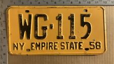 1958 New York license plate WG-115 Oswego Ford Chevy Dodge 13243 picture