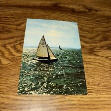 Greetings from the Lake Balaton, Sailboat Vintage Postcard picture
