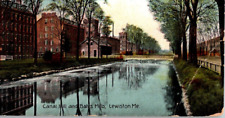 Canal Hill and Bates Mills Textile Factory Lewiston Maine Postcard No 212 ca1908 picture