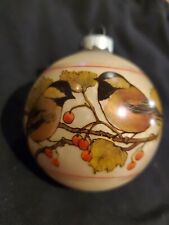 Vintage 1976 Hallmark 2 Chickadee Christmas Ball Ornament Made in USA  3 inch picture