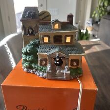 Vintage Witch's Manor Ceramic Lamp Witchs Hut Prettique Designs Halloween Light picture