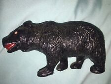 Antique Chalkware Black Bear Figure 4” Carnival Prize Vtg 1940’s-1950’s picture