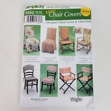Vintage 1990s Simplicity Easy Chair Covers Sewing Pattern 5952 picture