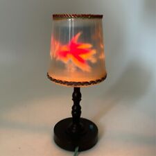 VTG Mini Heat Motion Light Rotate Spin Lamp w/ 2 Asian Scenes Koi Fish / Geishas picture