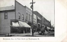 North on Washington Street Rochelle Illinois IL Stores 1910 Postcard picture
