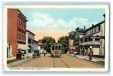 1940 Main Street View Trolley Cars Looking East Endicott New York NY Postcard picture