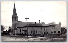Postcard St Paul's Lutheran Church, Postville, Iowa H-119 RPPC M176 picture