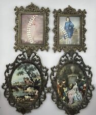 Minature Made in Italy Ornate Frames with Art Prints. Metal Frames. picture