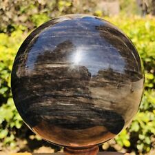 1440G HUGE Natural Silver Obsidian Sphere Crystal quartz Ball Healing 776 picture