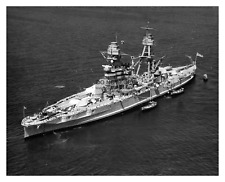 USS ARIZONA BB-39 NAVY BATTLESHIP AT SEA 8X10 B&W PHOTO picture
