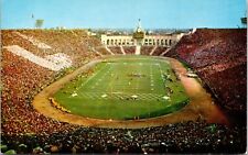 Los Angeles CA Stadium Coliseum Exposition Park Postcard Aerial Game in Progress picture