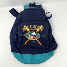Vintage Disney MICKEY MOUSE 17” Backpack 1928 Row Crew Team Logo VTG Y2K picture