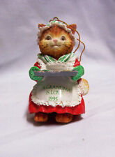 CAT ORNAMENT - Grandma is Love Cat w/Tray of Cookies 1995 Ornament/Figurine (A2) picture