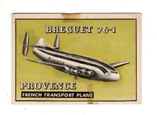 1952 Topps Wings #183 of Breguet 76-1 Provence, Very Good Condition picture