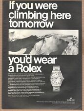 1967 Rolex 1005 Chronometer Print Ad; Climbing Vinson Massif picture