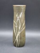 FANTASTIC SILVER CREST SILVER ON BRONZE CAT TAILS PITTED VASE #8005- CIRCA 1920 picture