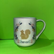 Threshold Bright Eyed and Bushy Tailed Squirrel Coffee Tea Mug Porcelain  4-1/2” picture