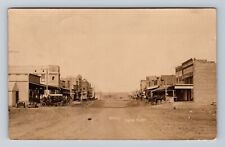 Sayre OK-Oklahoma, RPPC: Main Street, Old West, Wagons Vintage c1909 Postcard picture