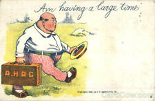 Fat People 1907 An Having A Large Time J.S. Ogilvie Pub. Co. Postcard 1C stamp picture