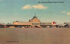 1952 ILLINOIS POSTCARD: VIEW OF CHICAGO MIDWAY AIRPORT, CHICAGO, IL picture