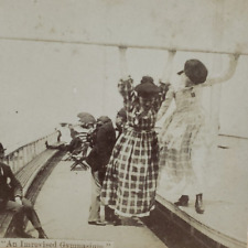 Coney Island Girls Brooklyn Stereoview c1890 Antique New York Boardwalk NY Q334 picture