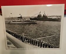 Vintage Photo Queen Elizabeth Yacht SURPRISE & WARSHIPS HMS VANGUARD & US BALT. picture