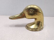 Vtg Brass Duck Mallard Head Figurine 3” Tall 4.5” Long 8 oz Unbranded (16) picture